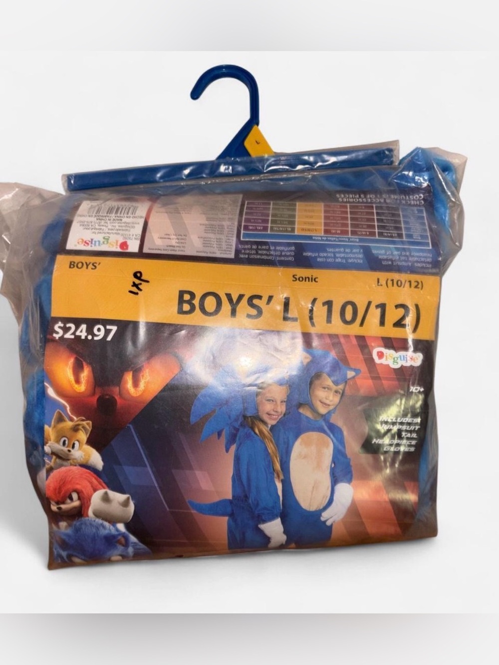 Boys' Sonic Blue Costume - Size L (10/12)